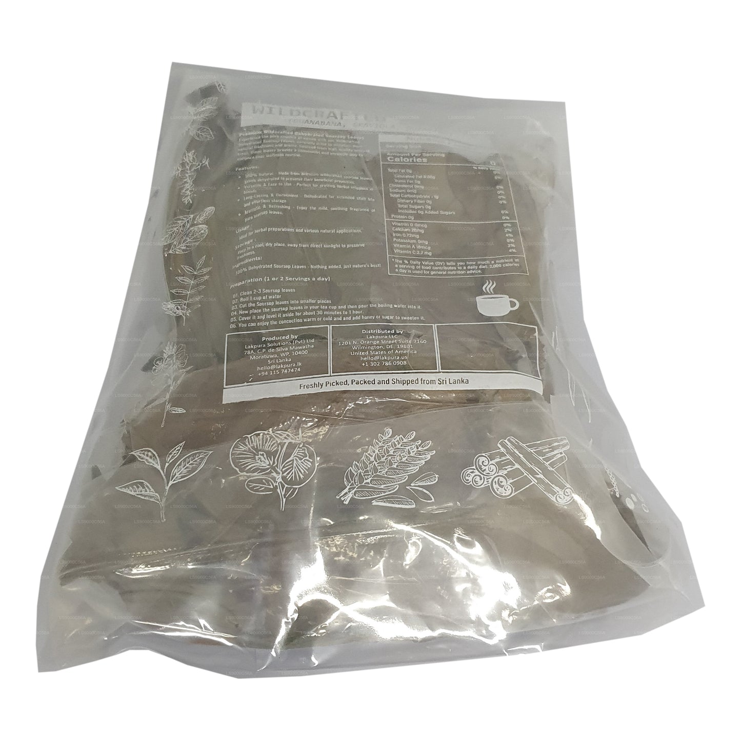 Feuilles entières déshydratées de corossol sauvage Lakpura® (Guanabana, Graviola, Guyabano)