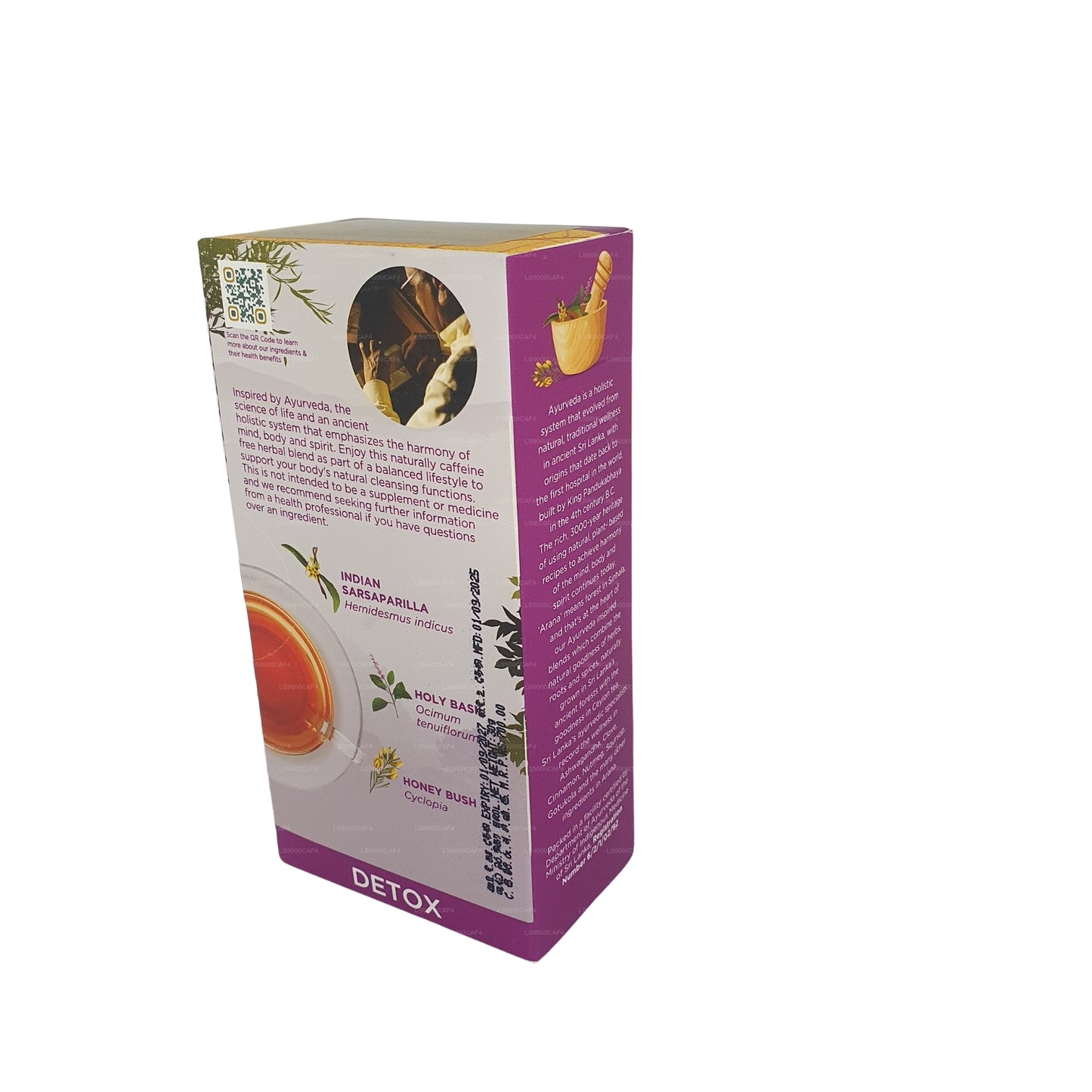 Infusion naturelle à base de plantes Dilmah Arana Detox (20 sachets de thé sans étiquette)