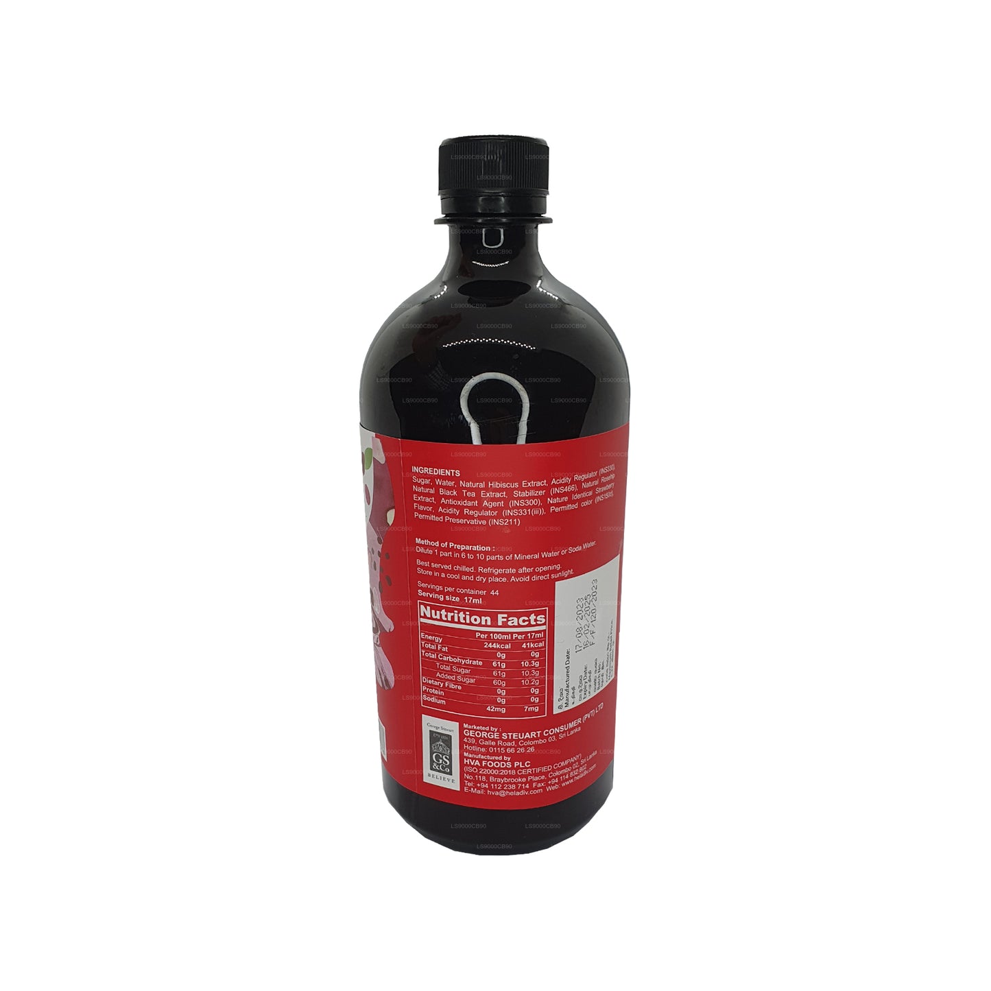 Concentré de thé glacé à la fraise Heladiv Cordial (750 ml)