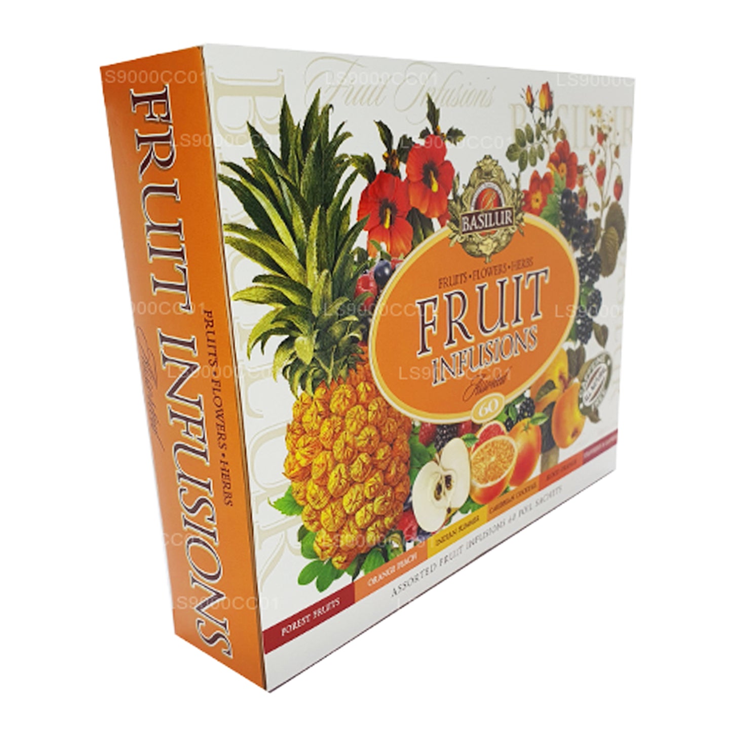 Thé Basilur Ceylan « Infusions de fruits », assortiment de 60 sachets