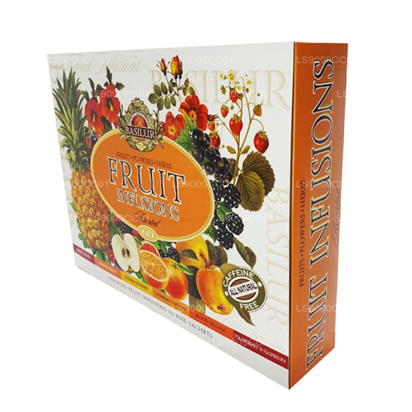 Thé Basilur Ceylan « Infusions de fruits », assortiment de 60 sachets