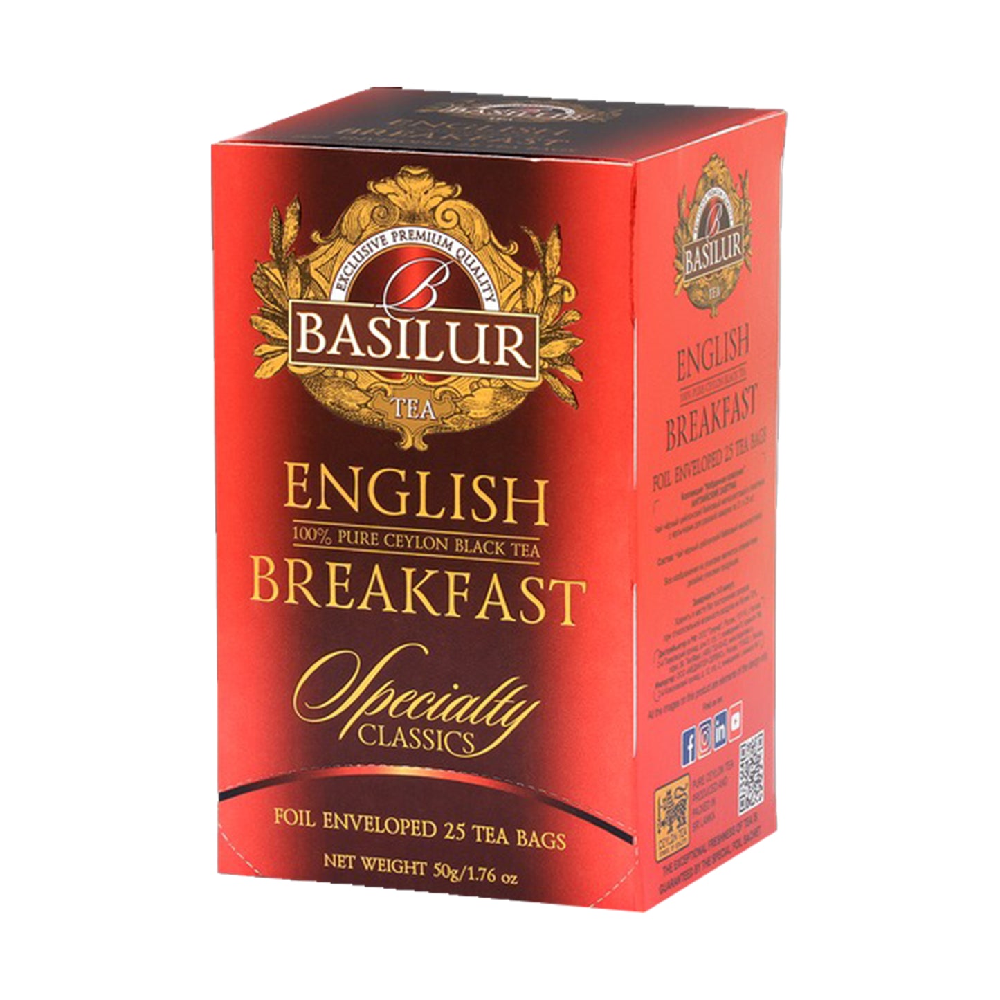 Thé noir de Ceylan pur Basilur English Breakfast (200 g) 100 sachets