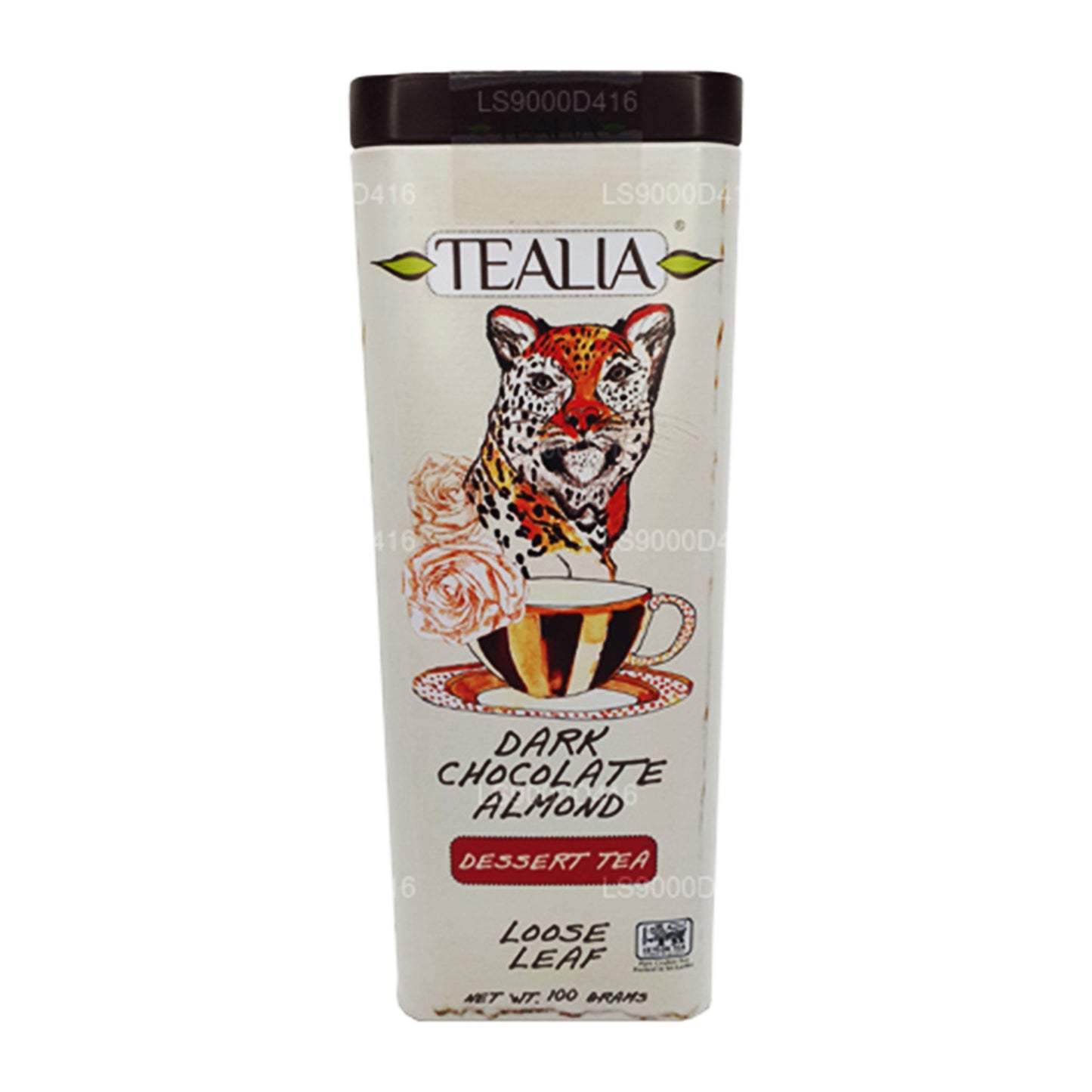 Tealia, chocolat noir, amandes, feuilles en vrac (100 g)