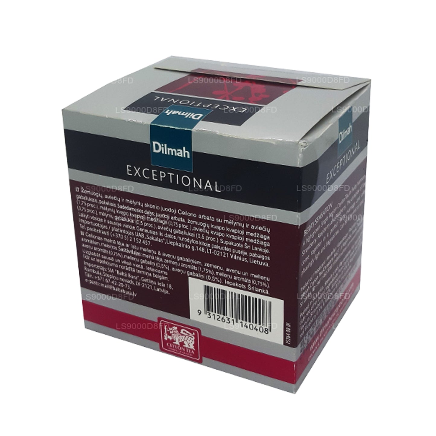 Thé Dilmah Exceptional Berry Sensation Real Leaf (40 g) 20 sachets de thé
