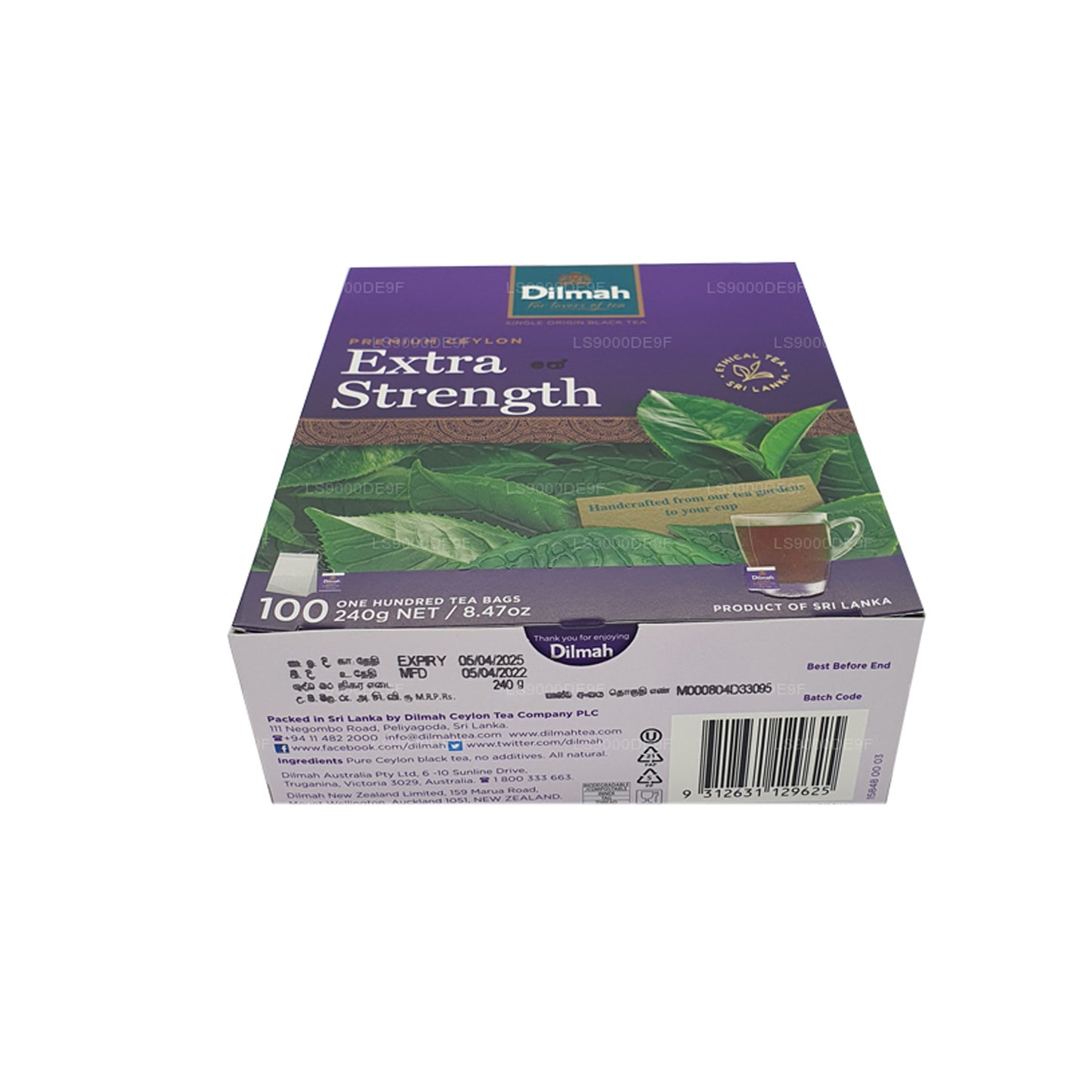 Thé de Ceylan Dilmah Premium Extra Strength (240 g) 100 sachets de thé