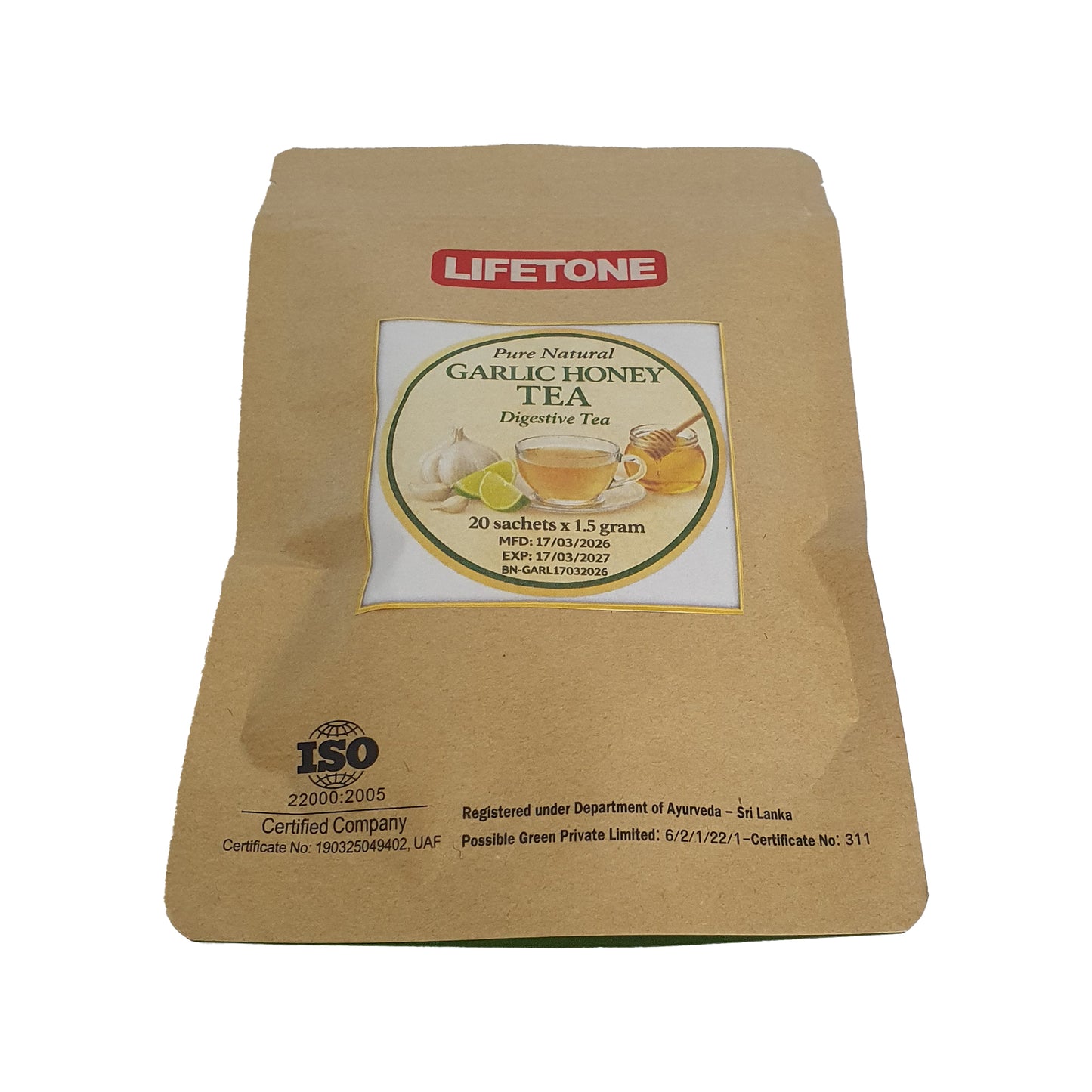 Thé à l'ail et au miel Lifetone (40g)