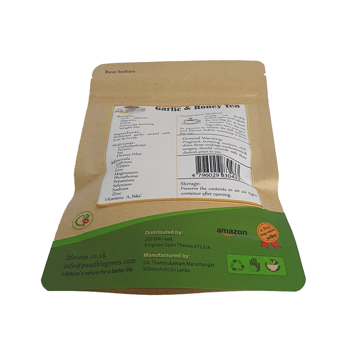 Thé à l'ail et au miel Lifetone (40g)