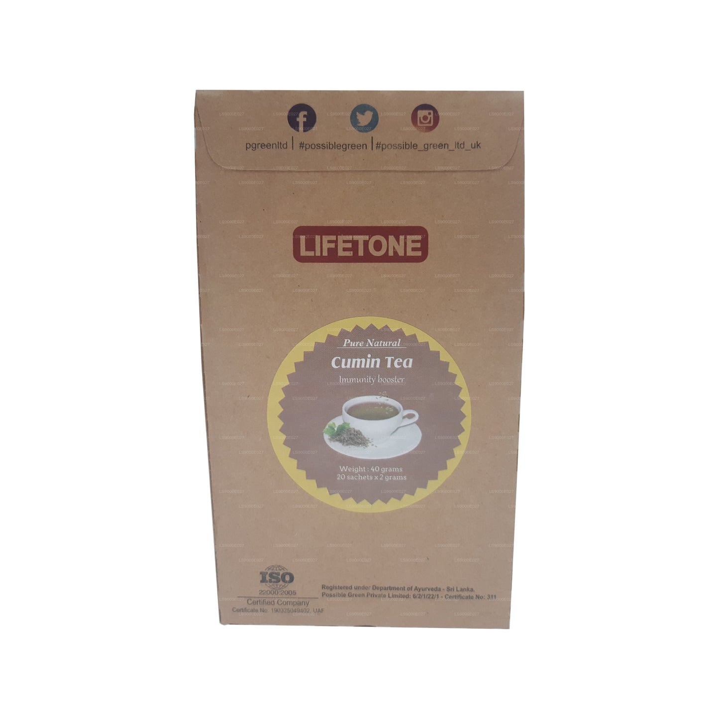 Thé au cumin Lifetone (40 g) 20 sachets