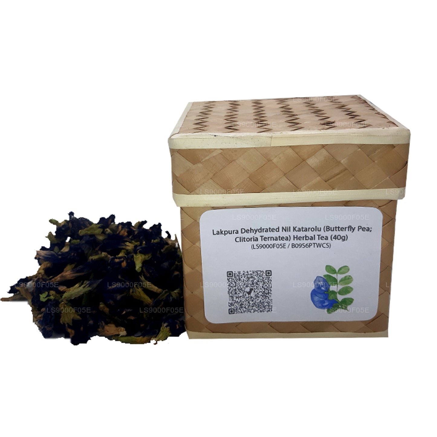 Tisane déshydratée Lakpura Nil Katarolu (pois papillon ; Clitoria Ternatea) (40 g)