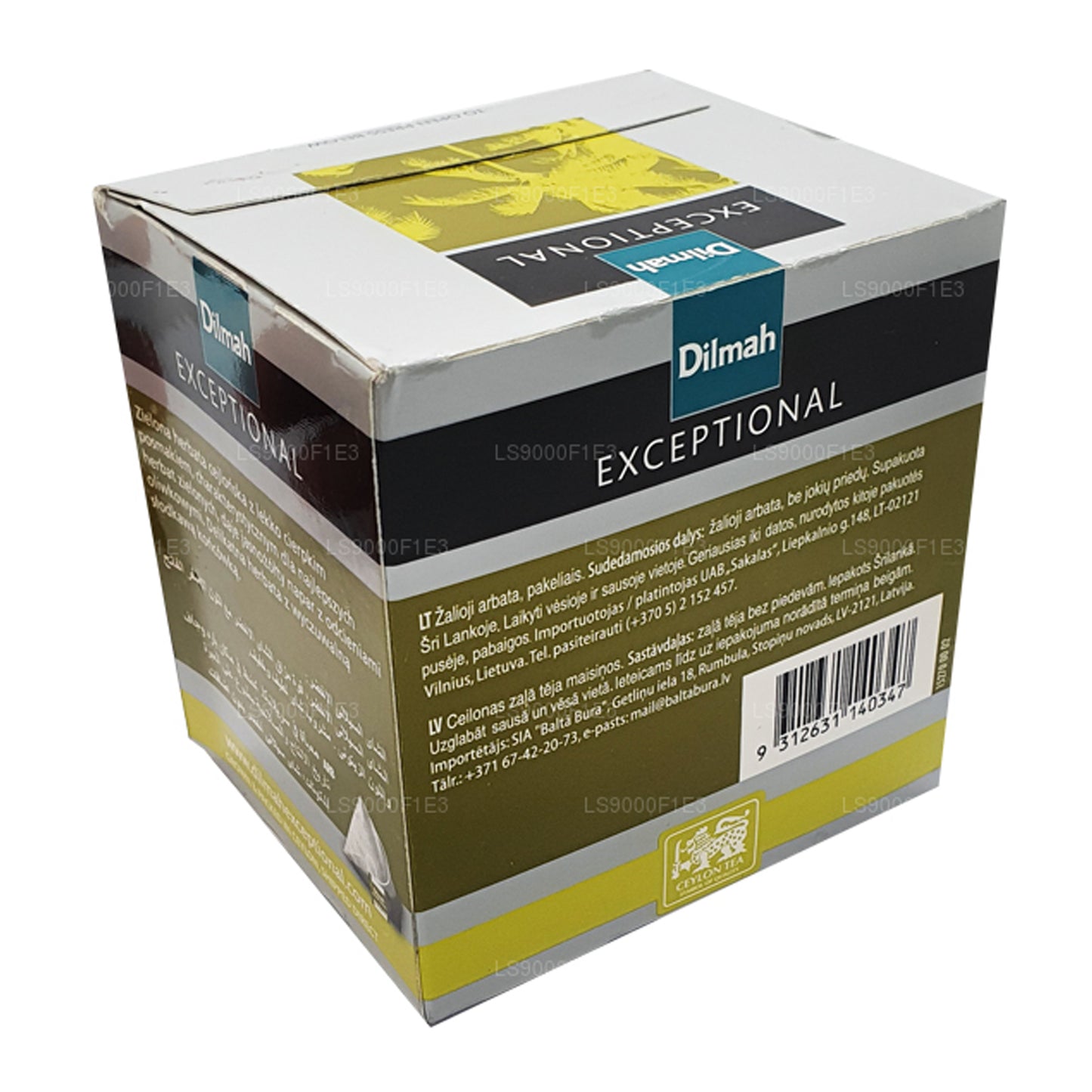 Thé vert de Ceylan Dilmah Exceptional (40 g) 20 sachets de thé
