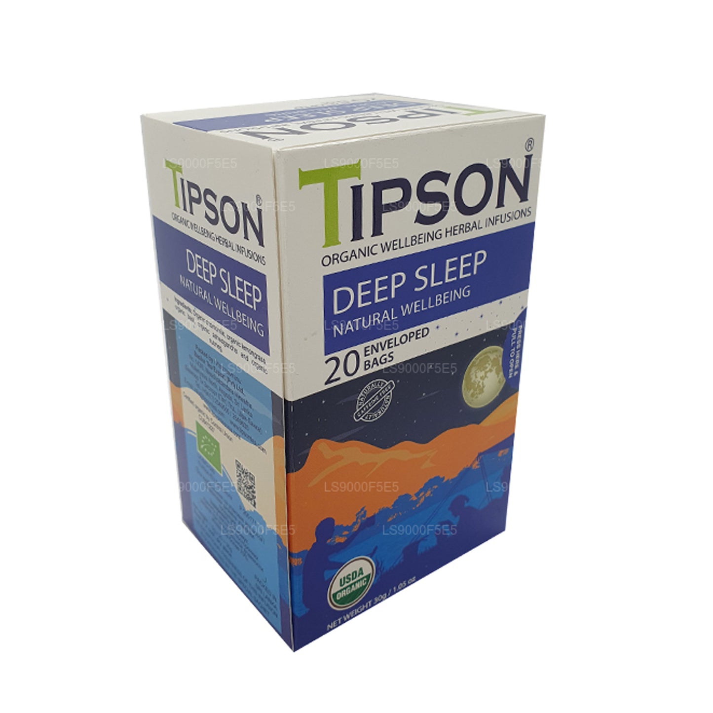 Tipson Organic Deep Sleep Natural Wellbeing (30 g) 20 sachets de thé enveloppés
