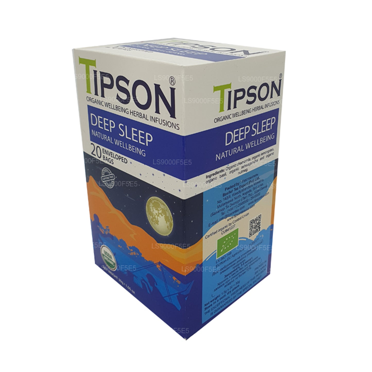 Tipson Organic Deep Sleep Natural Wellbeing (30 g) 20 sachets de thé enveloppés