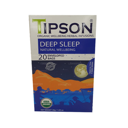 Tipson Organic Deep Sleep Natural Wellbeing (30 g) 20 sachets de thé enveloppés
