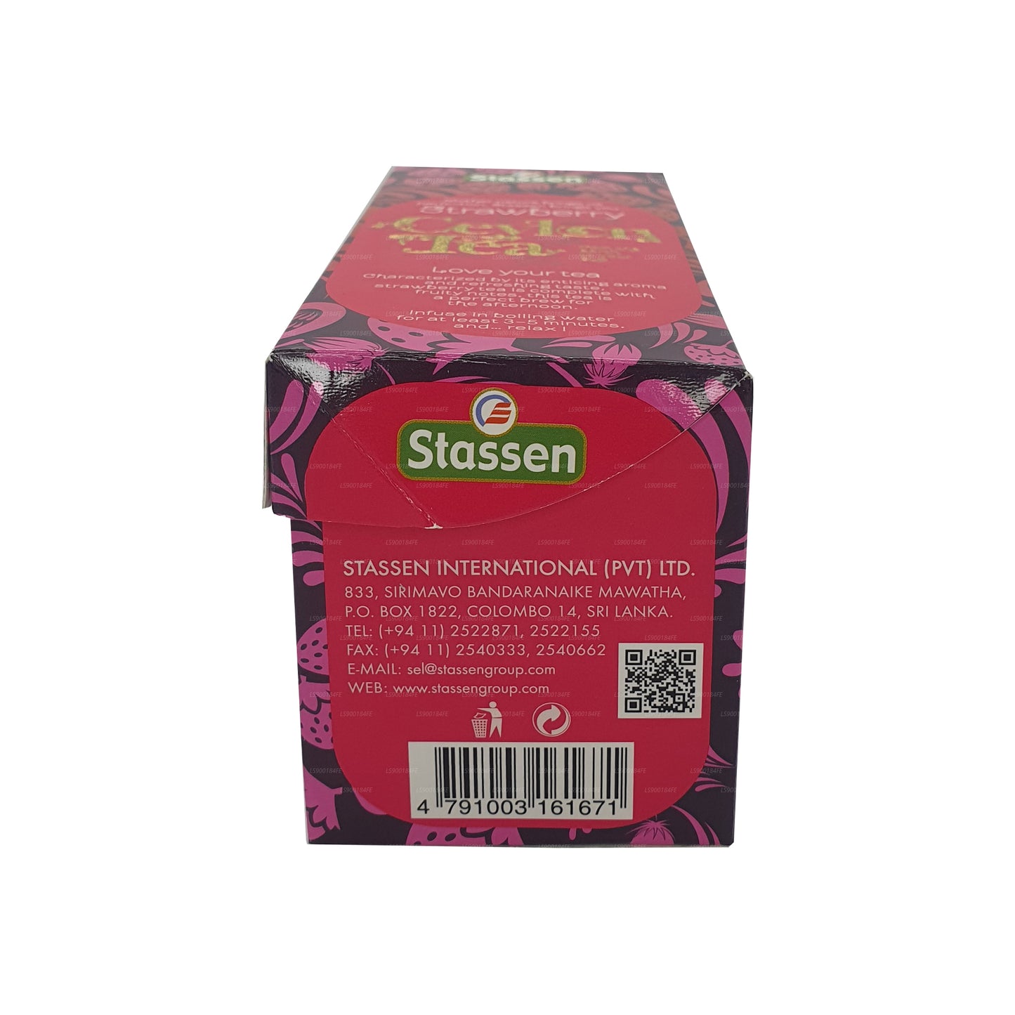 Thé à la fraise Stassen (37,5 g) 25 sachets de thé