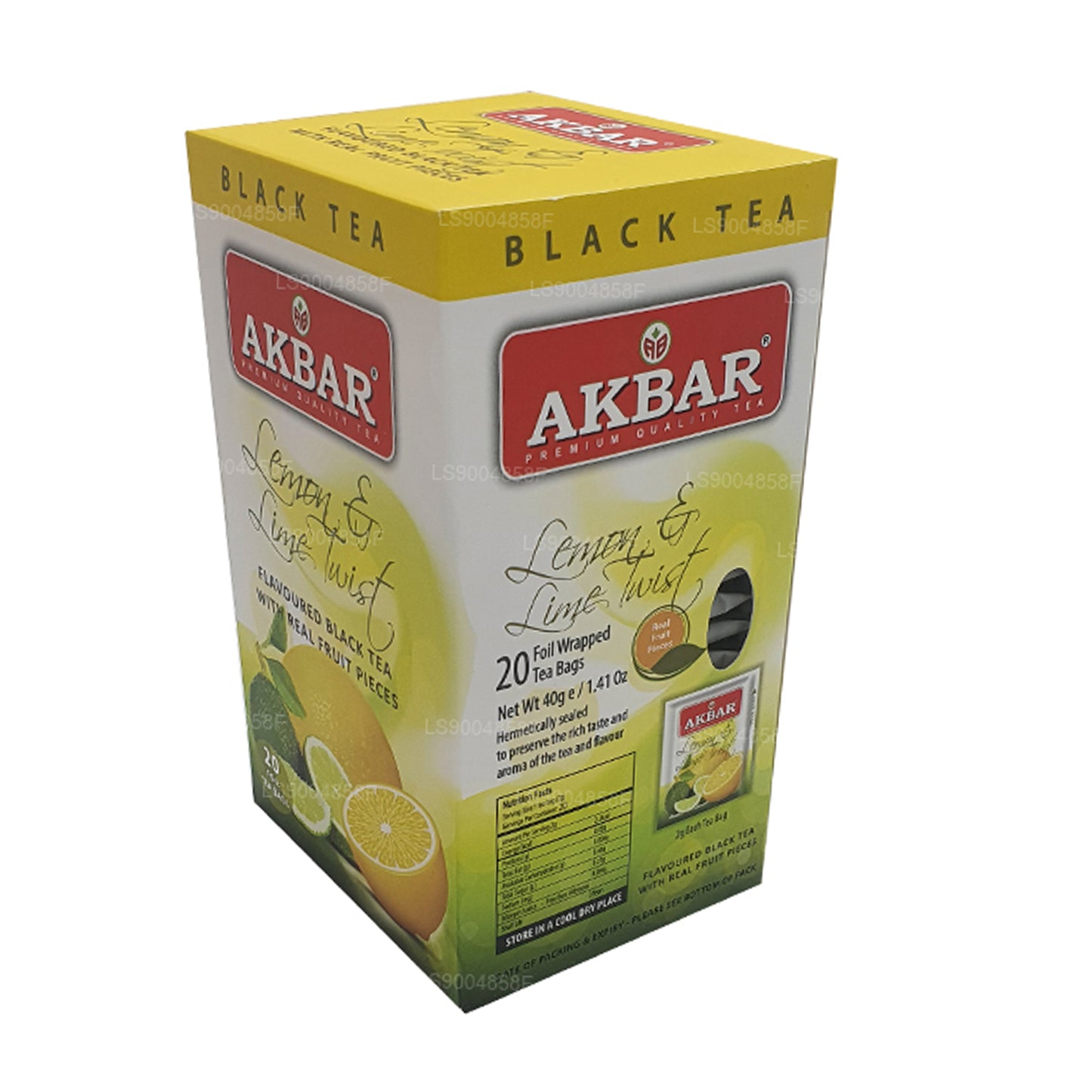 Thé torsadé au citron et au citron vert Akbar (40g) 20 sachets de thé