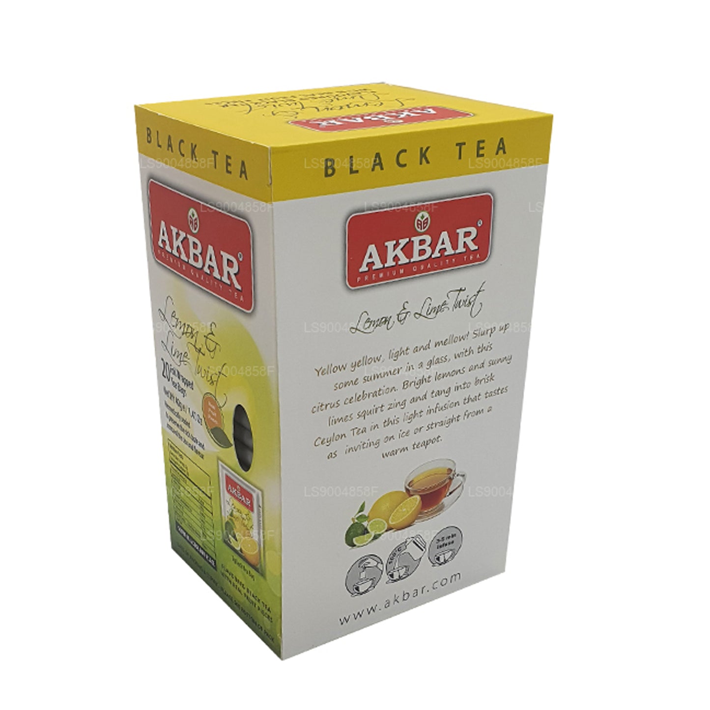 Thé torsadé au citron et au citron vert Akbar (40g) 20 sachets de thé