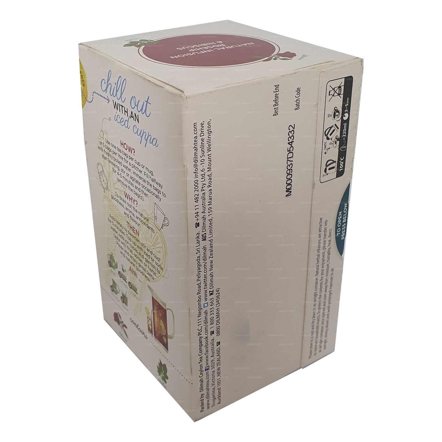 Thé noir aromatisé à la rose musquée et à l'hibiscus Dilmah (30g)