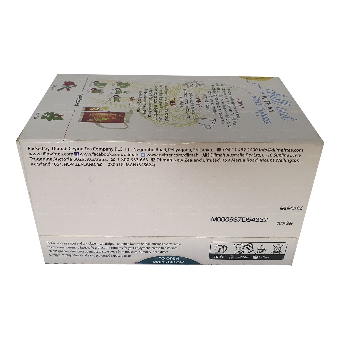 Thé noir aromatisé à la rose musquée et à l'hibiscus Dilmah (30g)