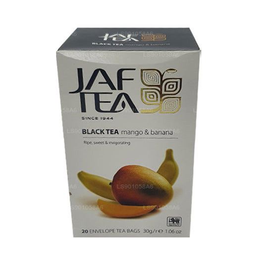 Jaf Tea Pure Fruits Collection Thé noir mangue banane (30 g) 20 sachets de thé