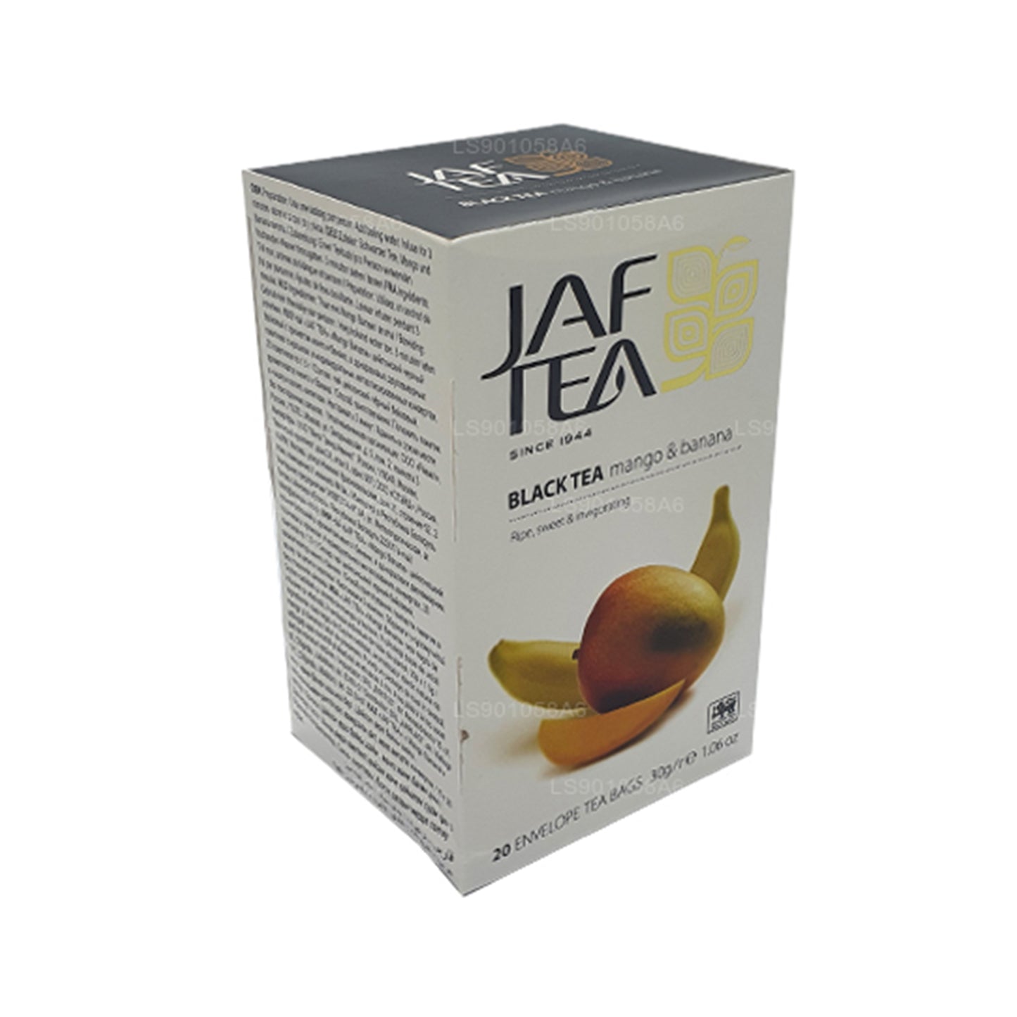 Jaf Tea Pure Fruits Collection Thé noir mangue banane (30 g) 20 sachets de thé