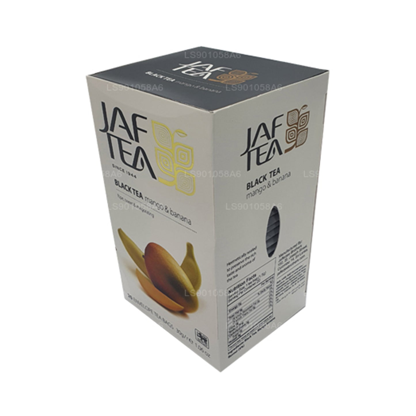 Jaf Tea Pure Fruits Collection Thé noir mangue banane (30 g) 20 sachets de thé