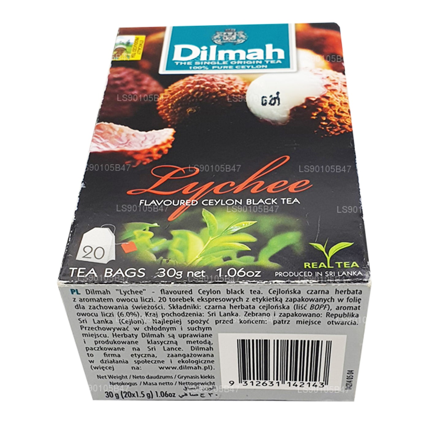 Thé noir aromatisé au litchi Dilmah (30g)