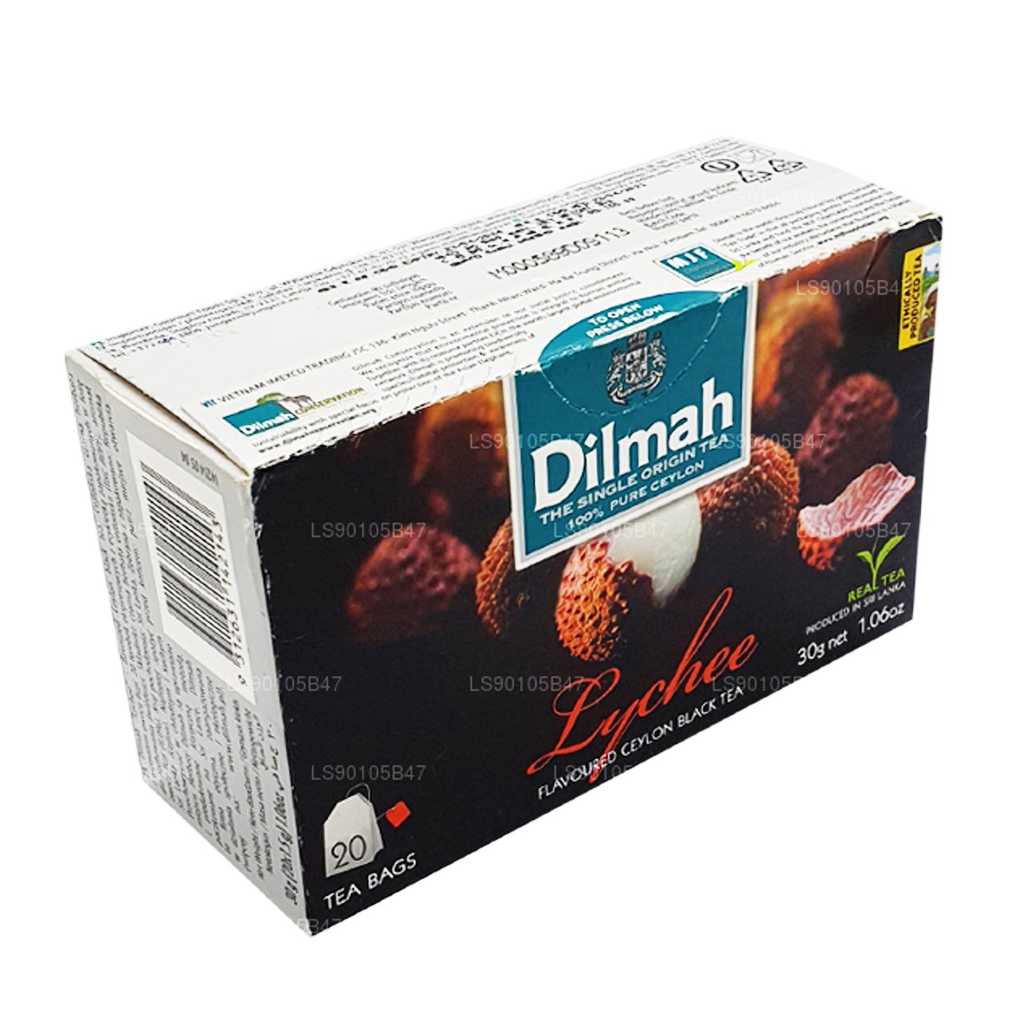 Thé noir aromatisé au litchi Dilmah (30g)