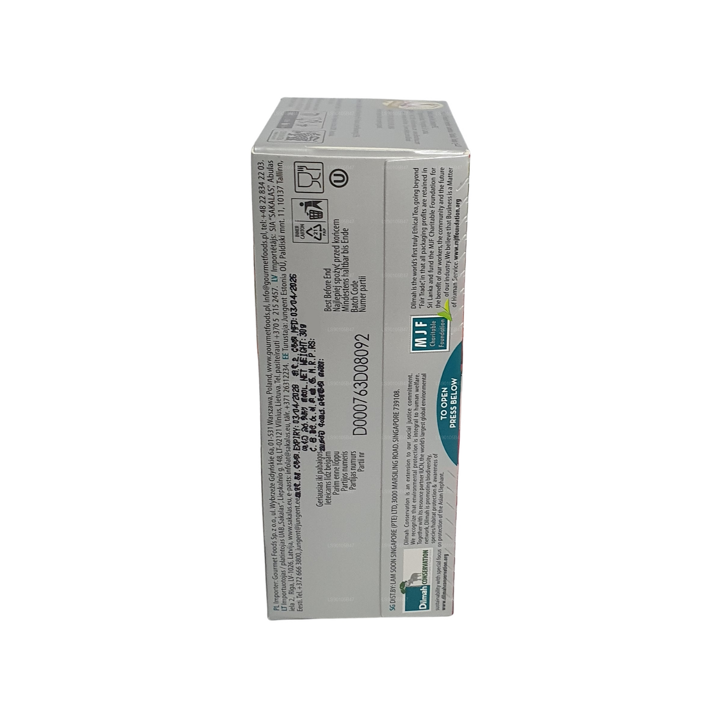 Thé noir aromatisé au litchi Dilmah (30g)
