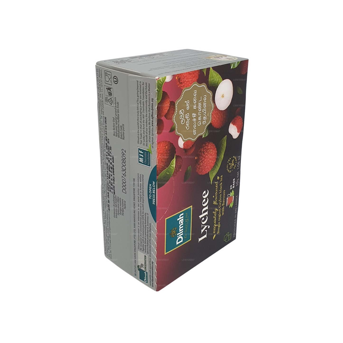 Thé noir aromatisé au litchi Dilmah (30g)
