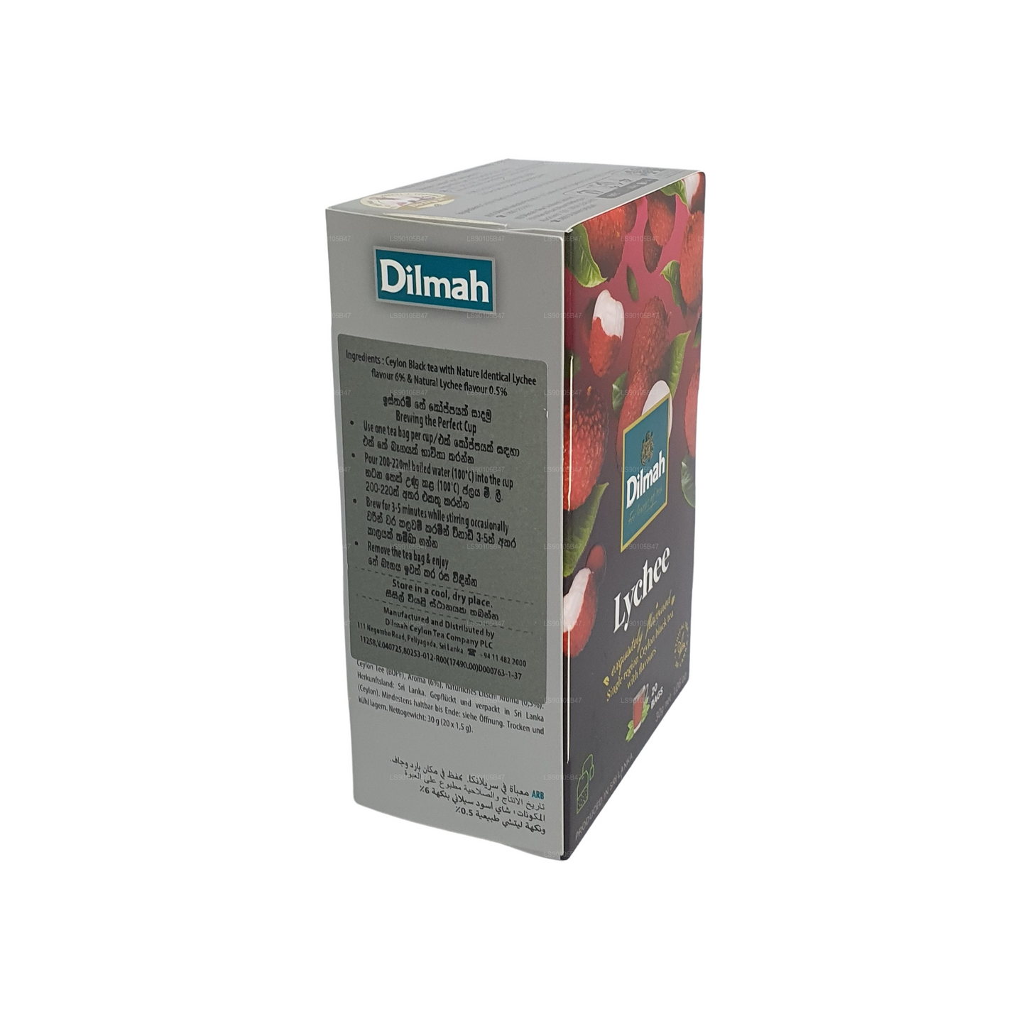 Thé noir aromatisé au litchi Dilmah (30g)