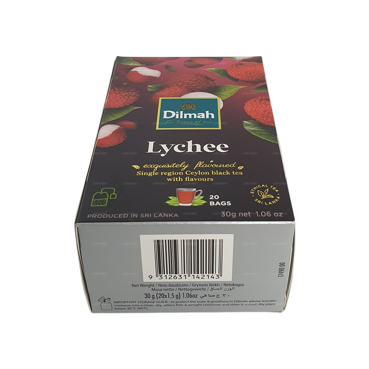 Thé noir aromatisé au litchi Dilmah (30g)