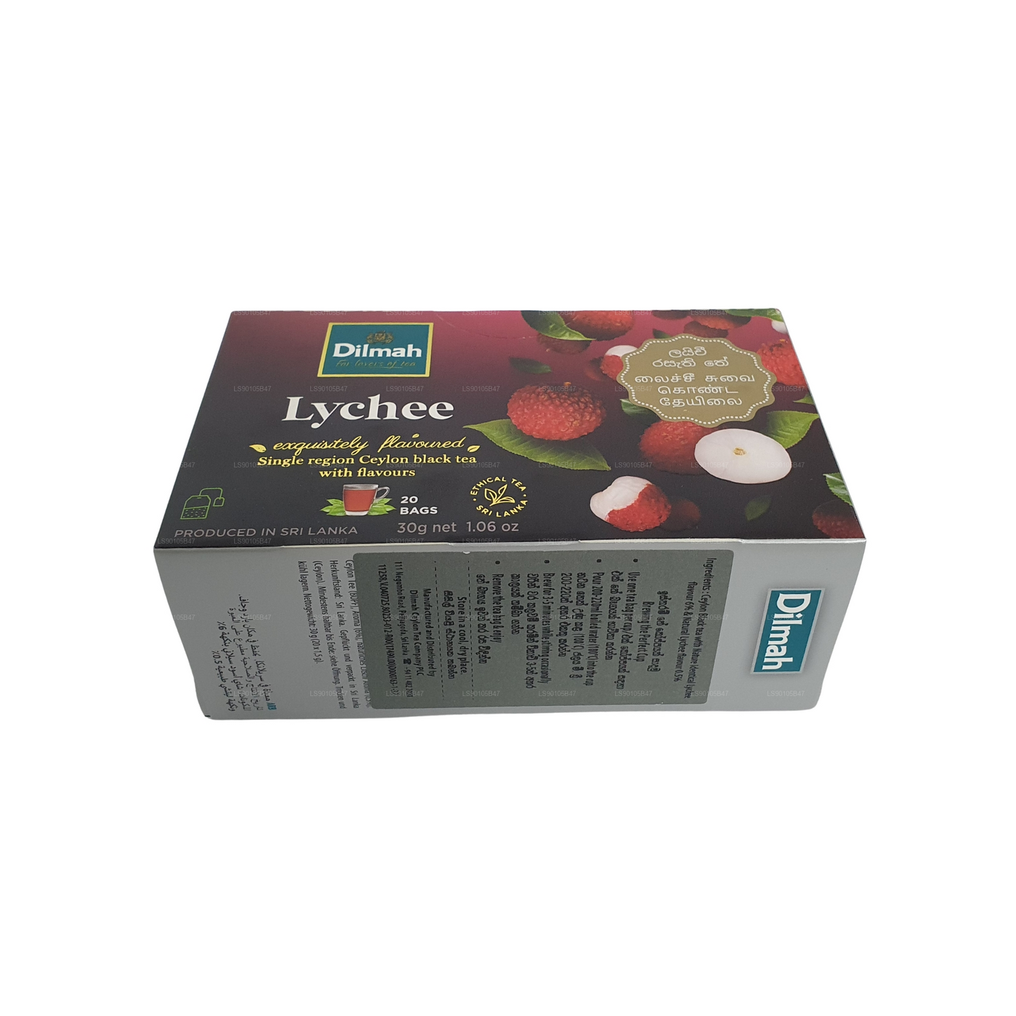 Thé noir aromatisé au litchi Dilmah (30g)