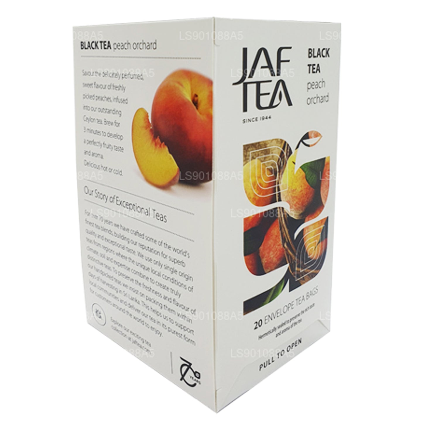 Thé noir Jaf Tea Pure Fruits Collection Peach Orchard (30 g) 20 sachets de thé