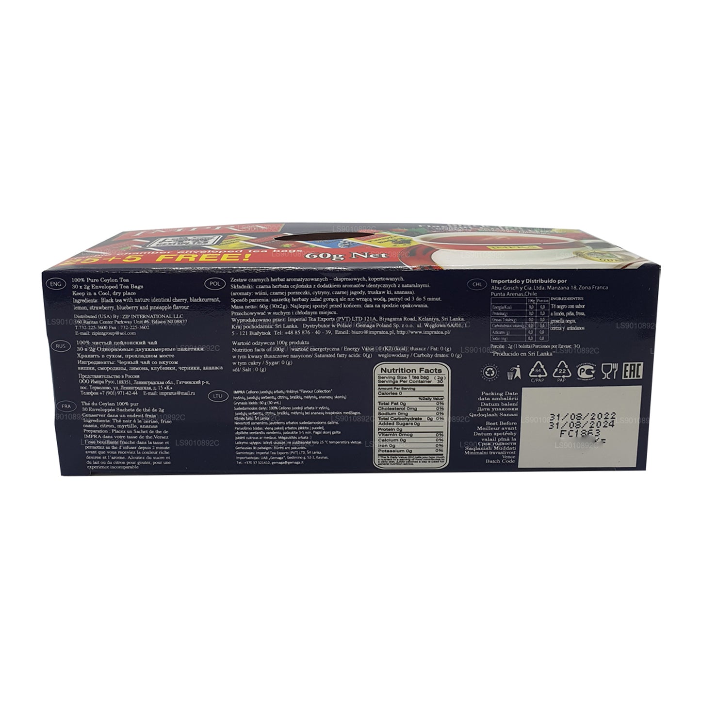 Thé noir de Ceylan de la collection Impra Flavor (60 g) 30 sachets