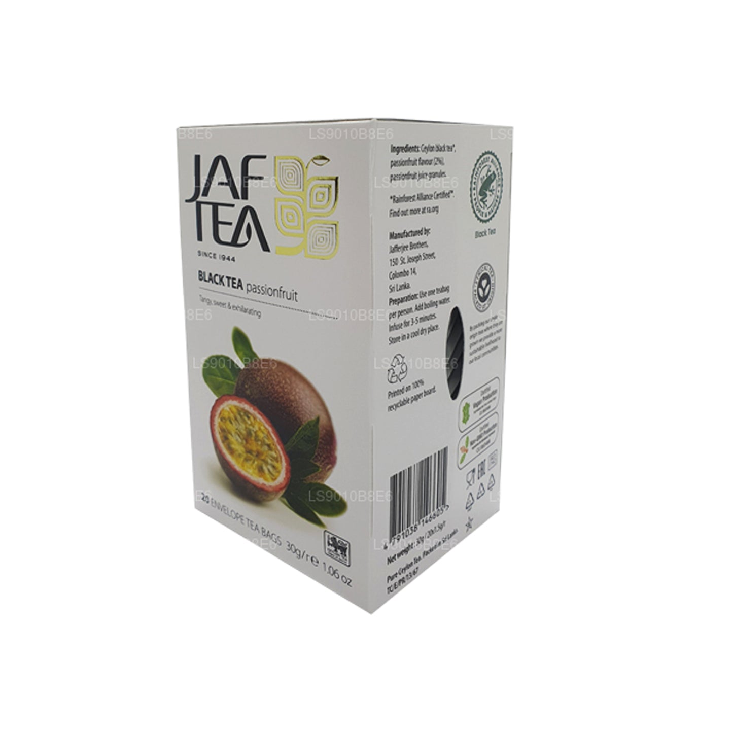 Sachets de thé en aluminium pour thé noir de la collection Pure Fruits de la collection Jaf Tea (30 g)