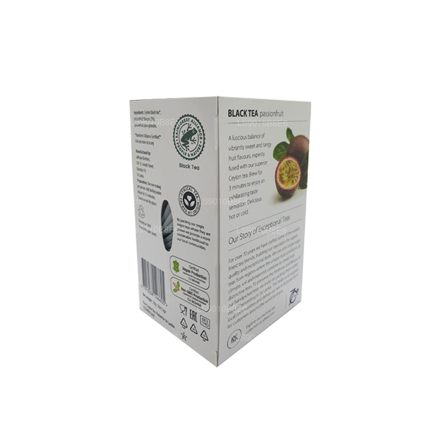 Sachets de thé en aluminium pour thé noir de la collection Pure Fruits de la collection Jaf Tea (30 g)