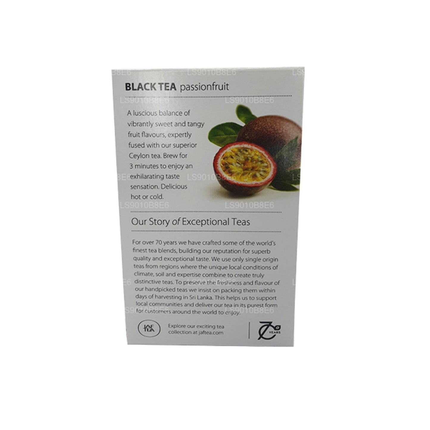 Sachets de thé en aluminium pour thé noir de la collection Pure Fruits de la collection Jaf Tea (30 g)