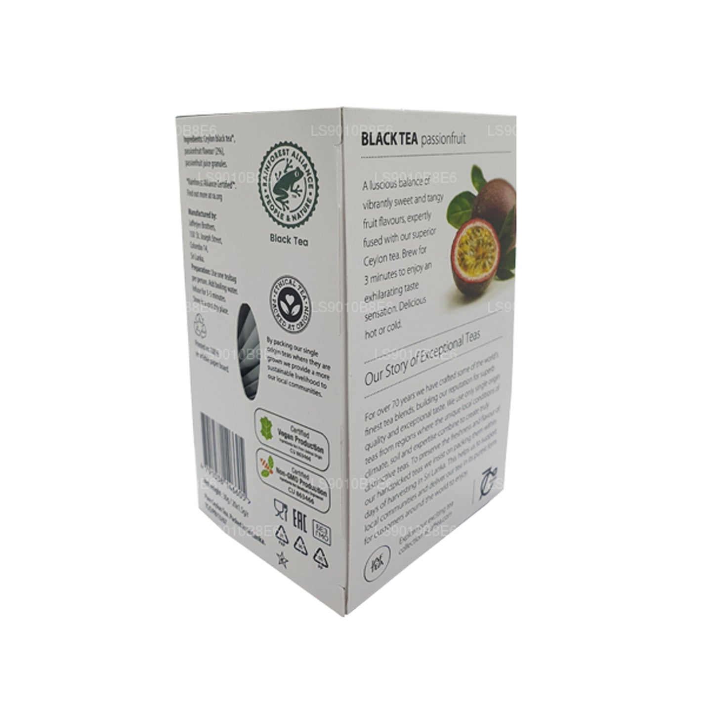 Sachets de thé en aluminium pour thé noir de la collection Pure Fruits de la collection Jaf Tea (30 g)