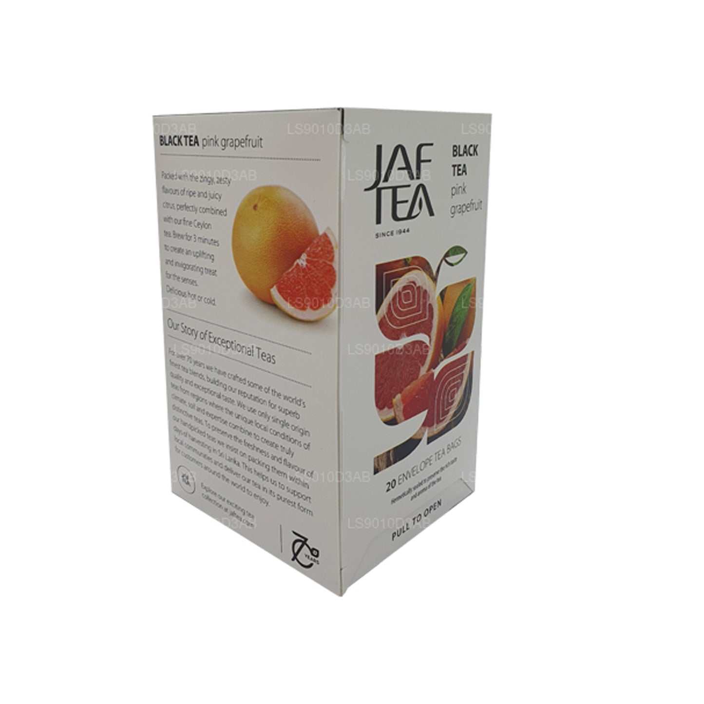 Sachets de thé en papillote de pamplemousse rose de la collection Jaf Tea Pure Fruits Collection (30 g)