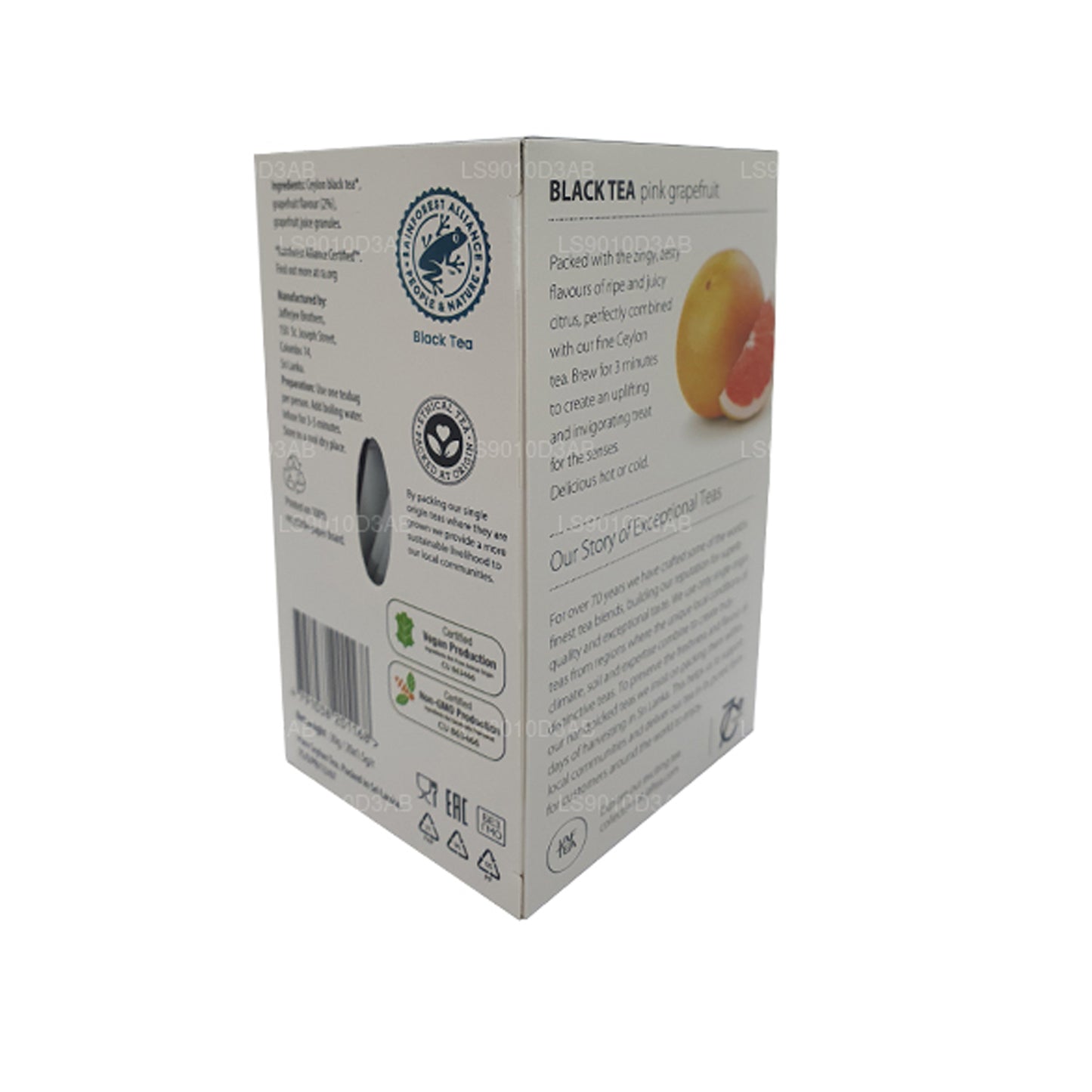 Sachets de thé en papillote de pamplemousse rose de la collection Jaf Tea Pure Fruits Collection (30 g)