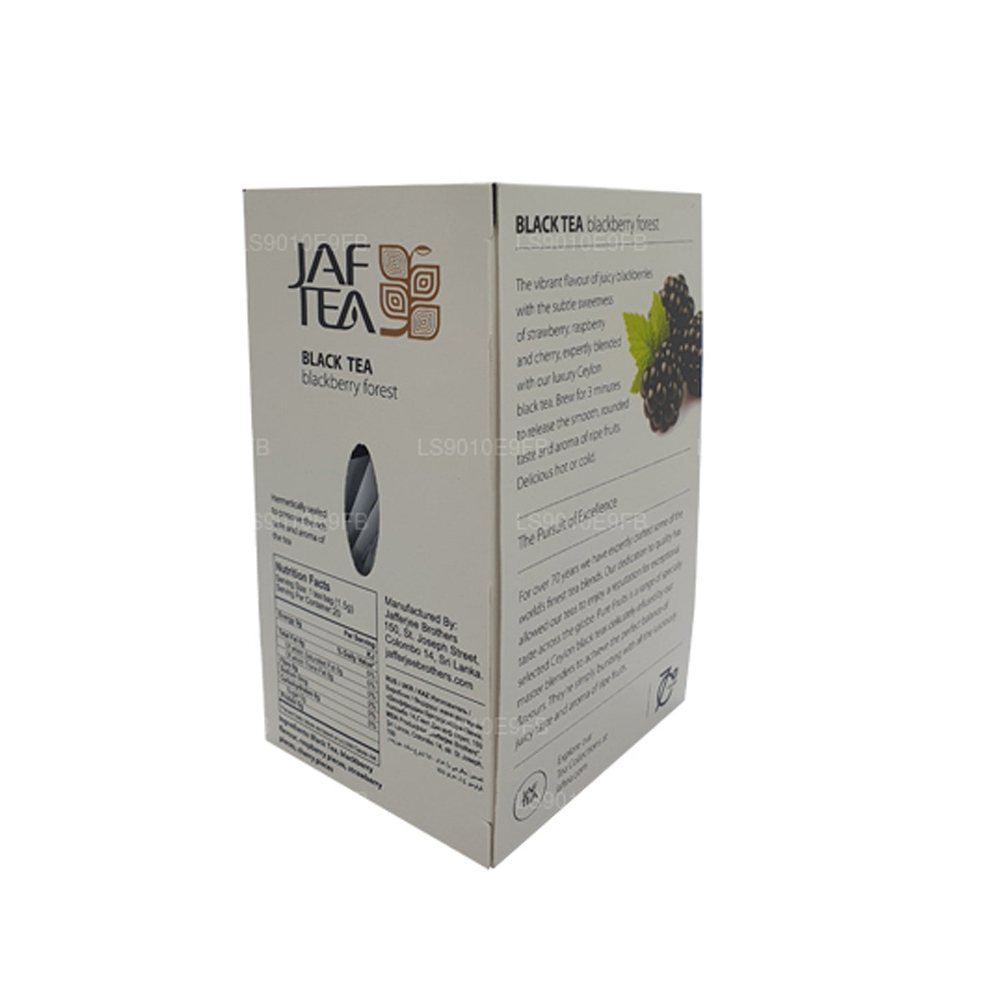 Sachets de thé Jaf Tea Pure Fruits Collection Black Tea Blackberry Forest Foil Envelopp (30 g)