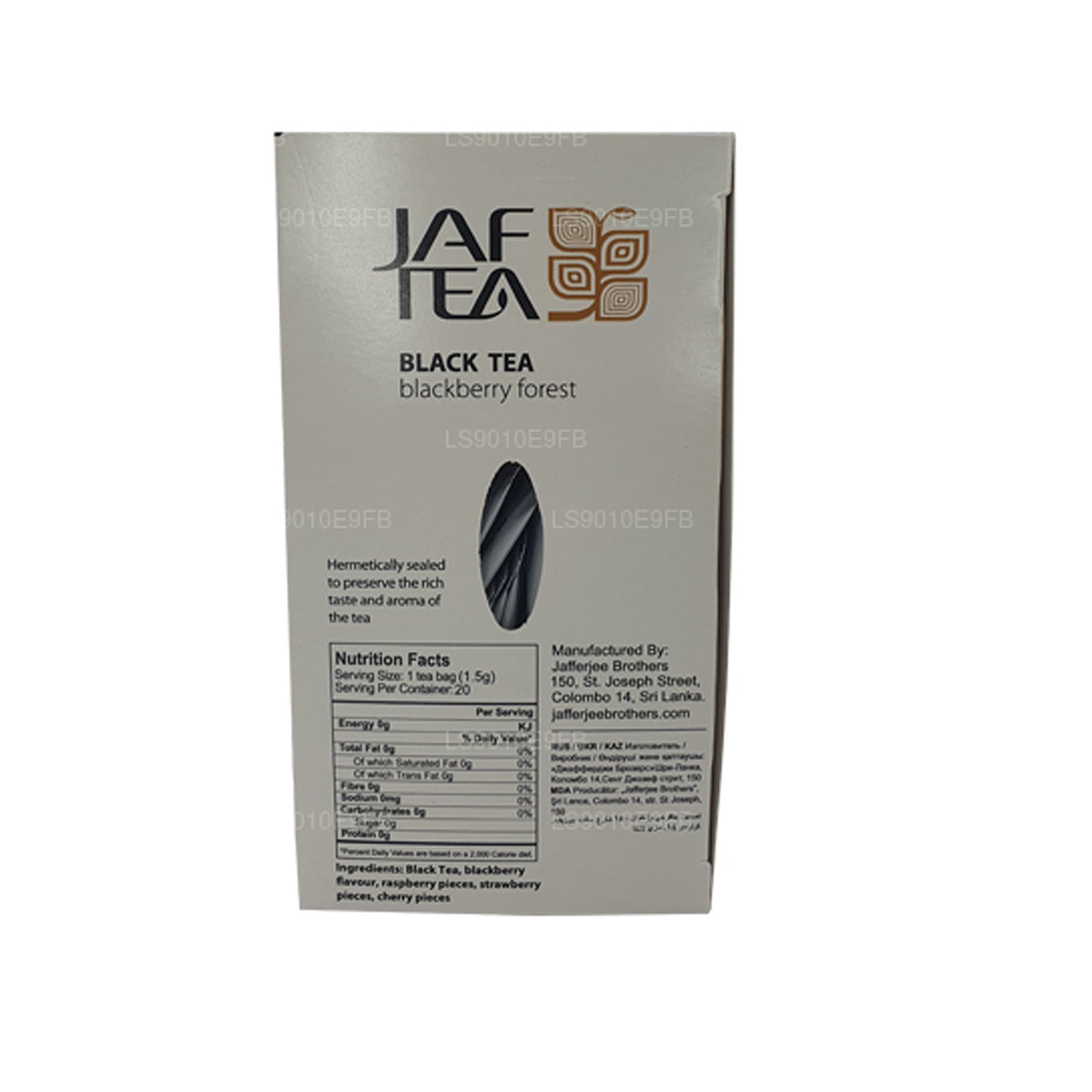 Sachets de thé Jaf Tea Pure Fruits Collection Black Tea Blackberry Forest Foil Envelopp (30 g)