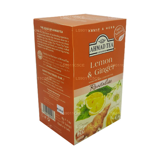 Thé Ahmad au citron et au gingembre (40 g) 20 sachets de thé en aluminium
