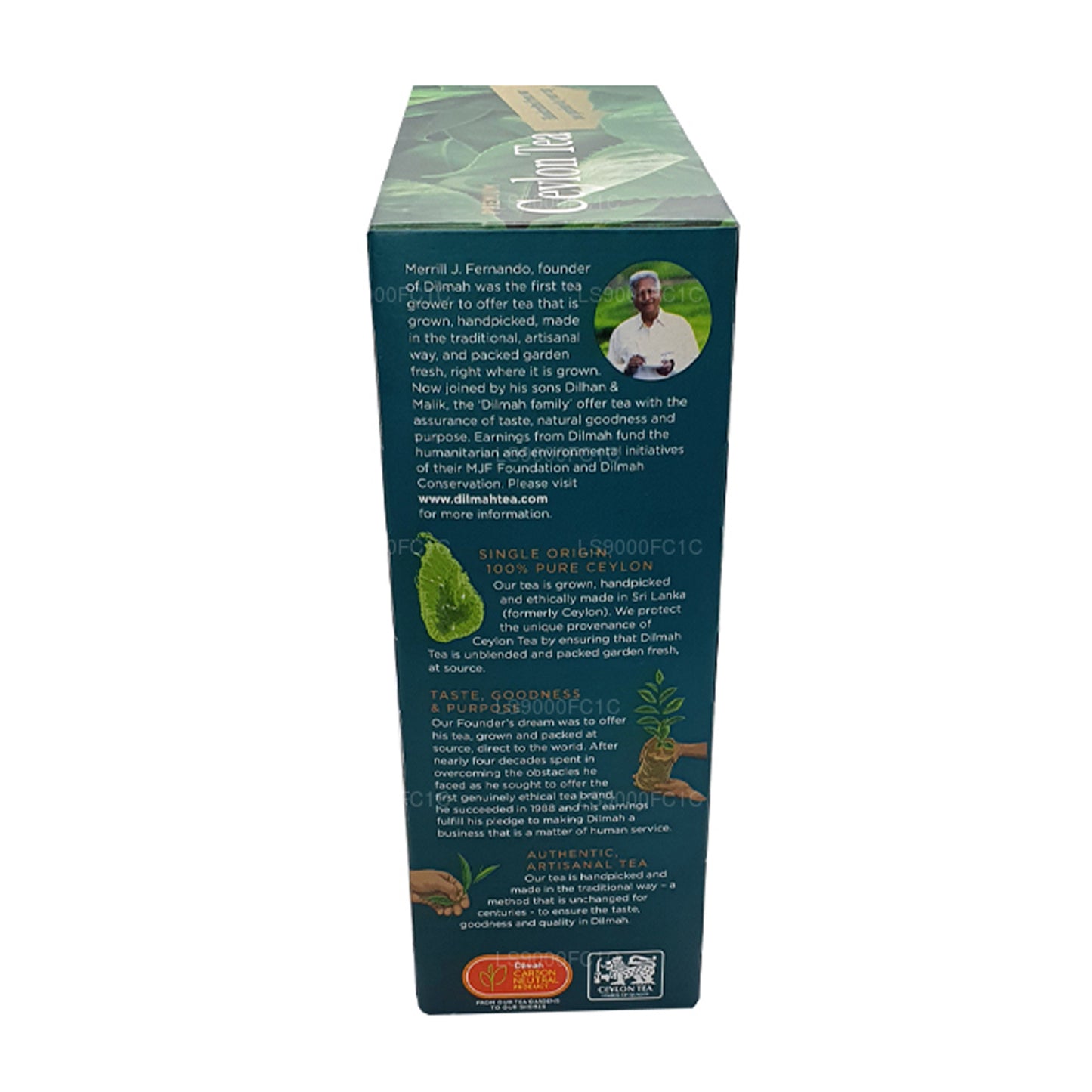 Thé de Ceylan Dilmah Premium, emballé individuellement, 100 sachets de thé (200 g)