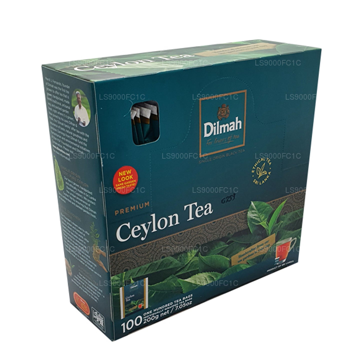 Thé de Ceylan Dilmah Premium, emballé individuellement, 100 sachets de thé (200 g)