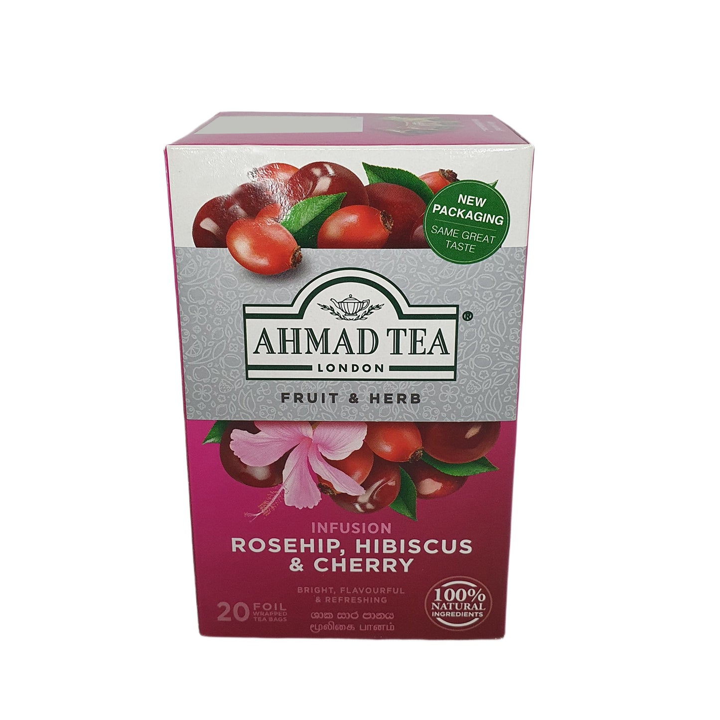 Ahmad Rosehip, Hibiscus et Cerise (40 g) 20 sachets de thé en aluminium