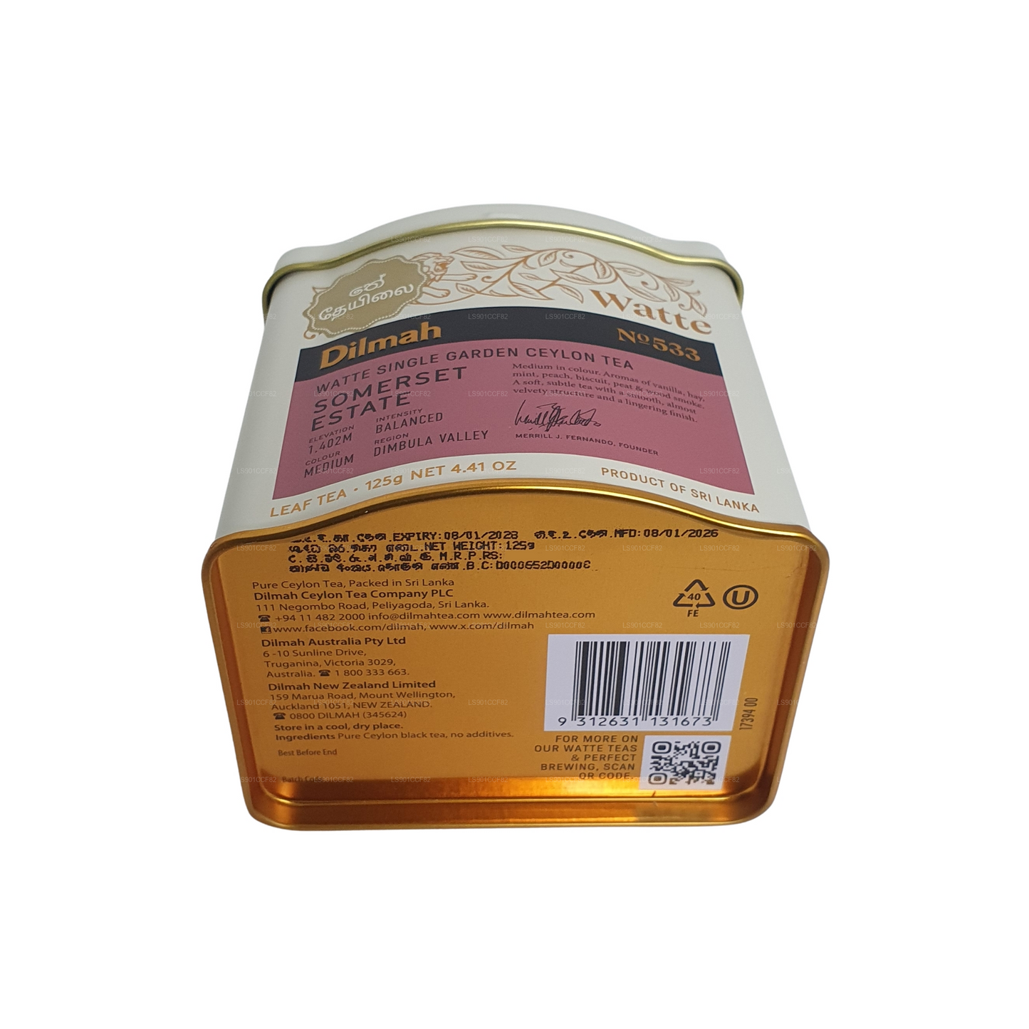 Thé en vrac Dilmah Uda Watte (125 g)