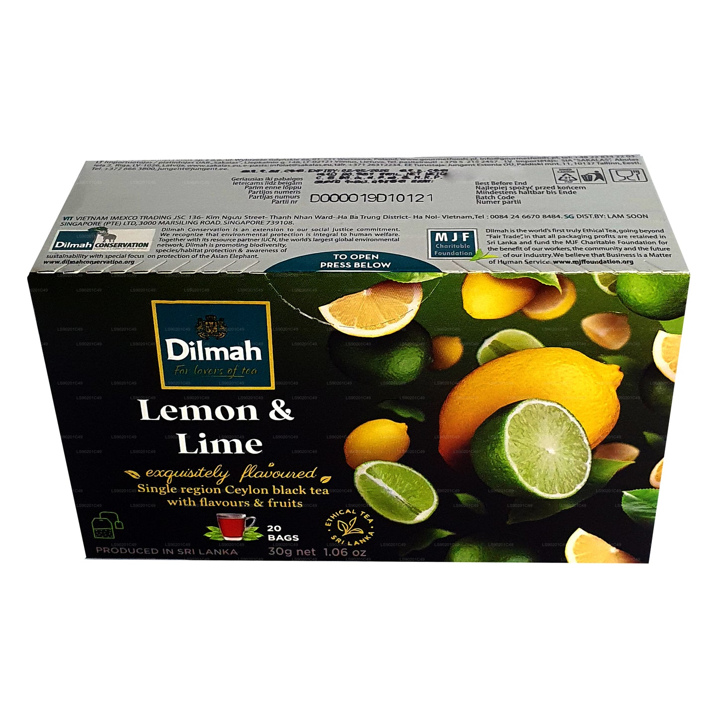 Thé aromatisé au citron Dilmah (30g) 20 sachets