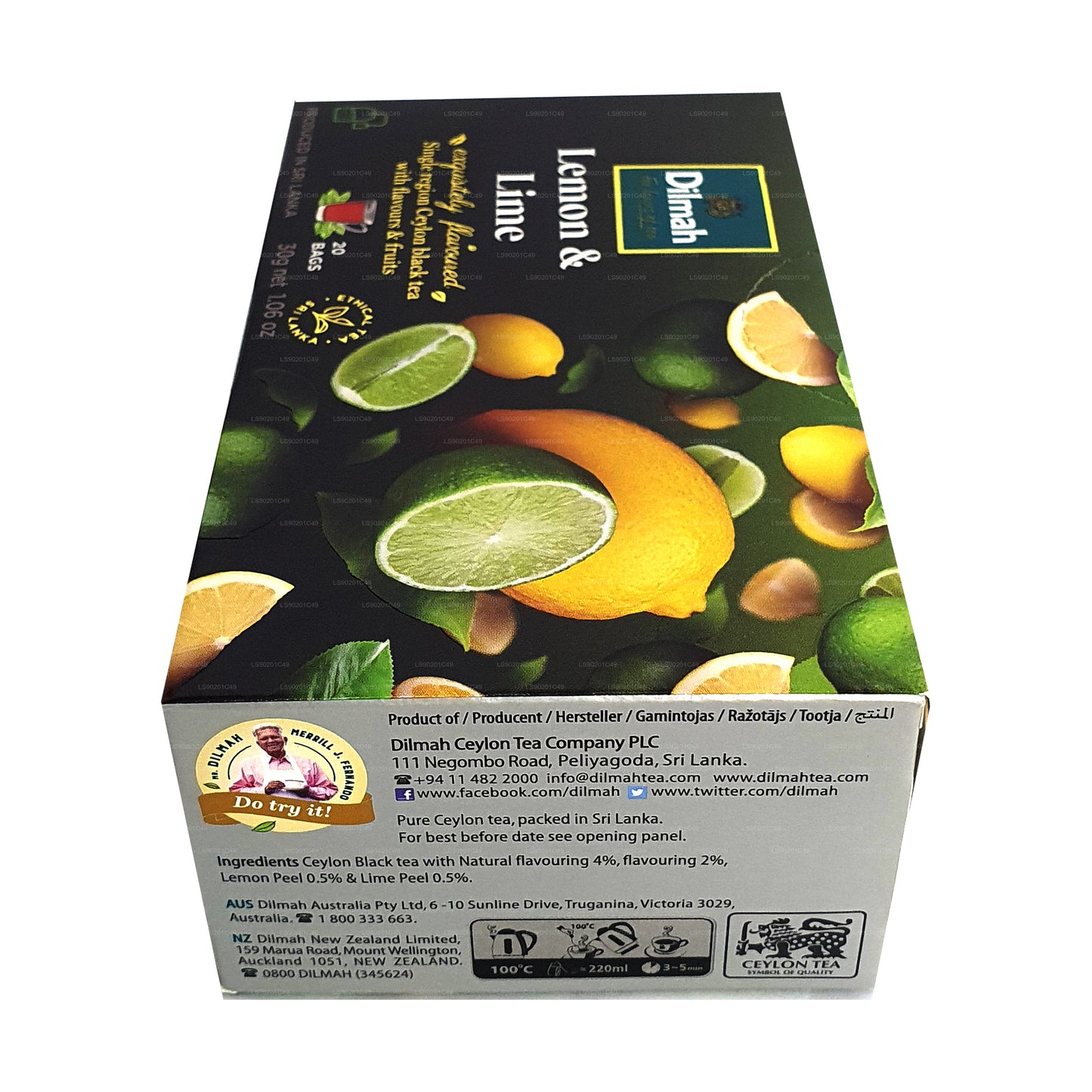 Thé aromatisé au citron Dilmah (30g) 20 sachets