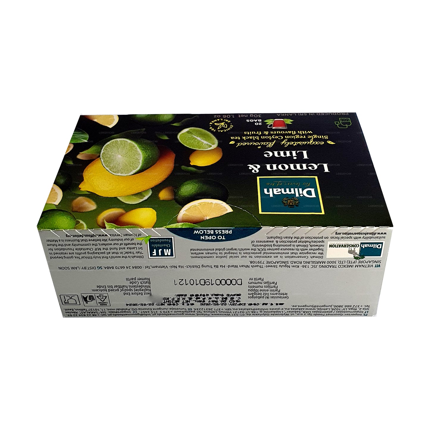 Thé aromatisé au citron Dilmah (30g) 20 sachets